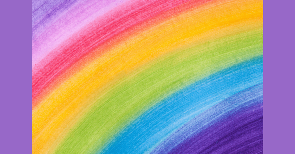image of rainbow colours painted onto a piece of paper