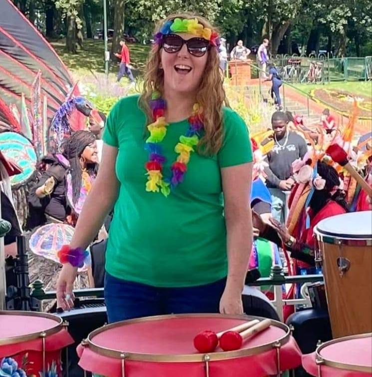 sarah drumming at pride sarah drumming at pride